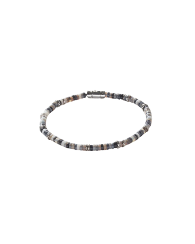 Heishi Bracelet, Sterling Silver, Hardstones Size L